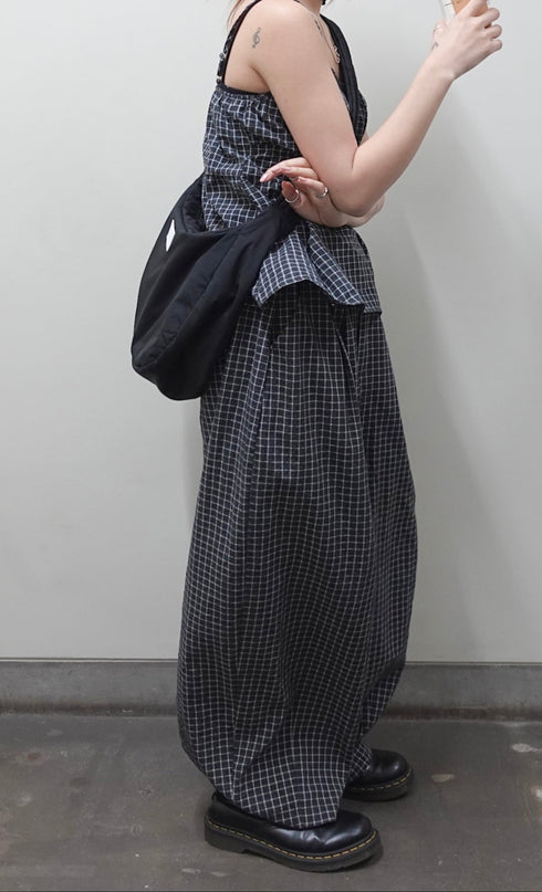 チェックボリュームラフパンツ